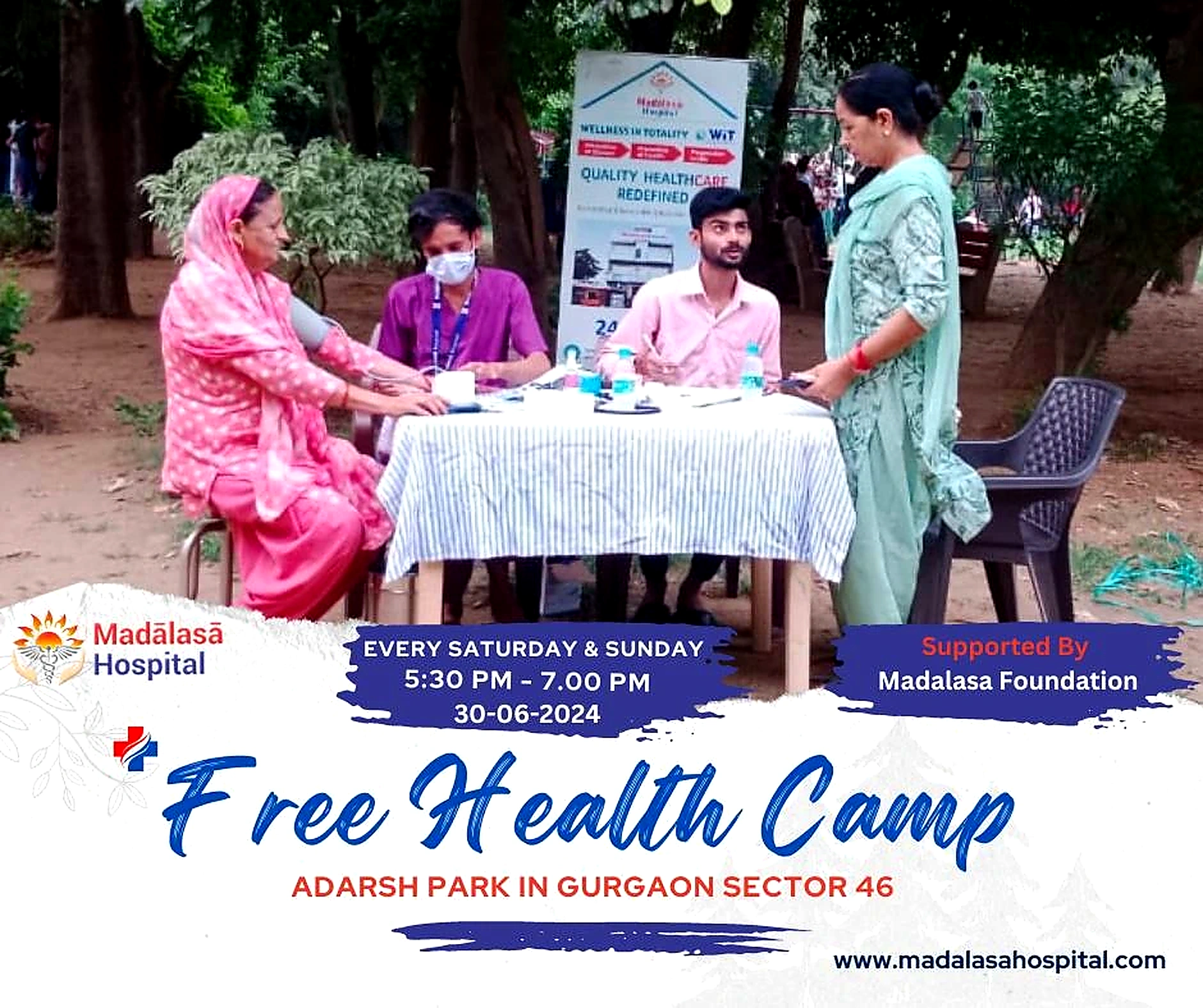 Madalasa Foundation free health camp providing medical care to underserved communities